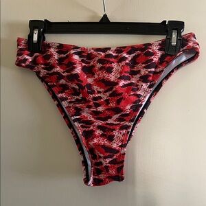 Red and Black Animal Print Bikini Bottom